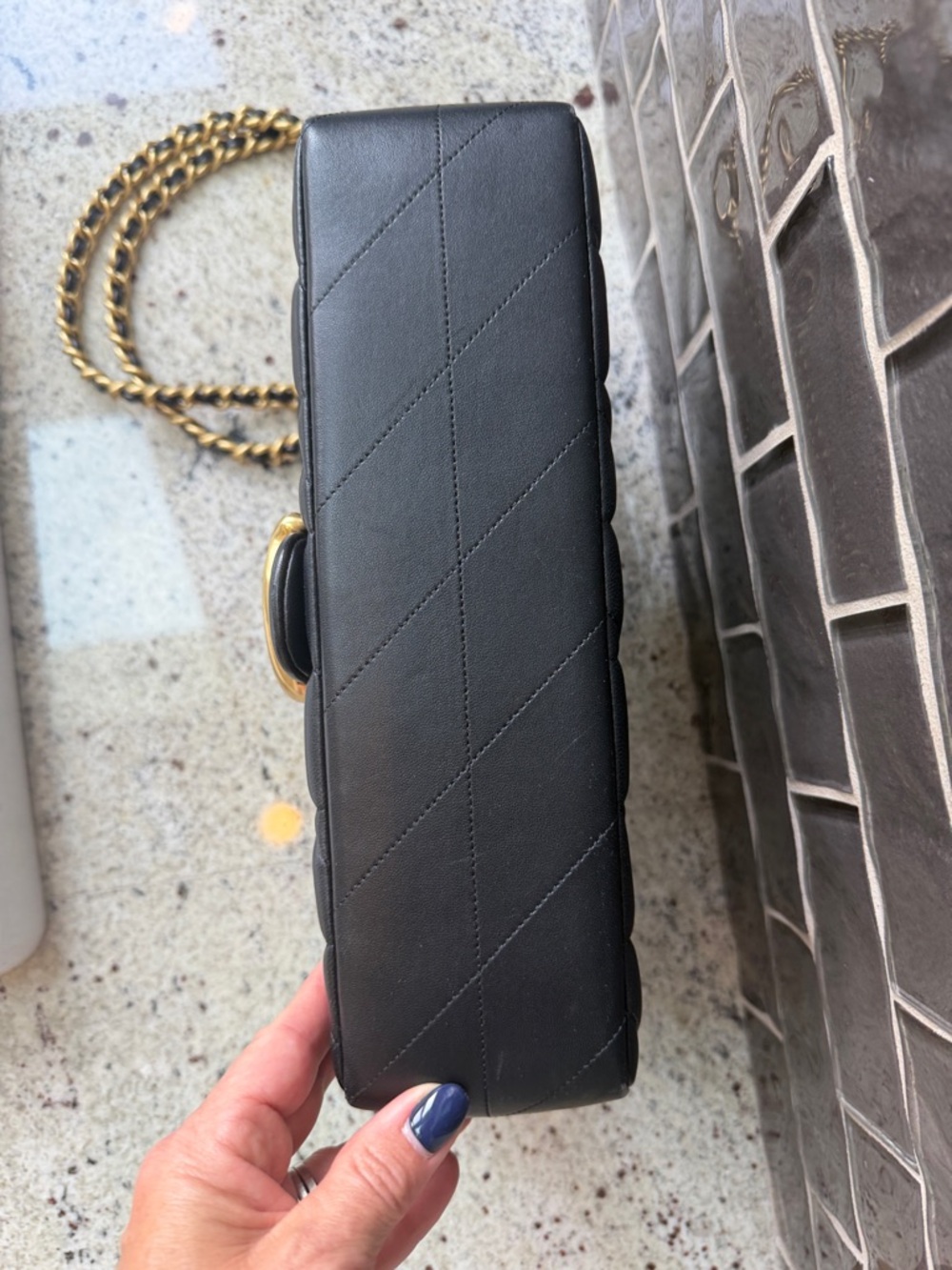 Coach Quilted Tabby 26 Black Leather Shoulder Bag with Gold Hardware - Picture 9 of 14